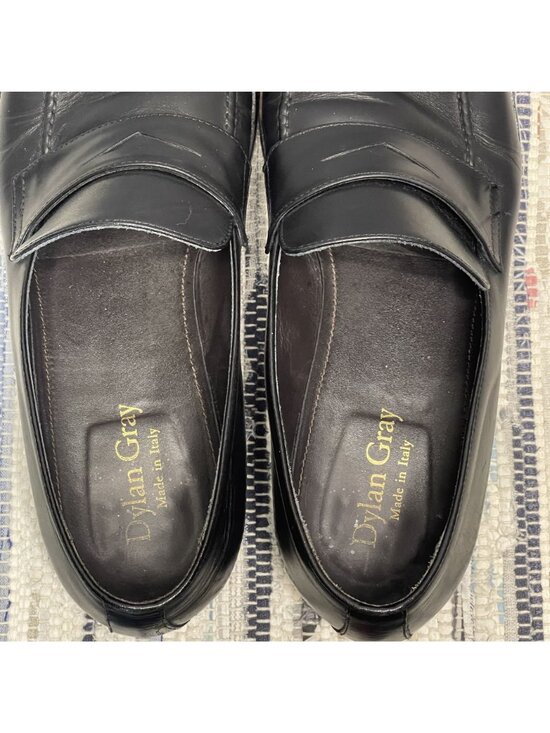 Dylan Gray Mens Black Leather Loafers Made In Italy Slip-On Dress Shoes 11.5 main image 5
